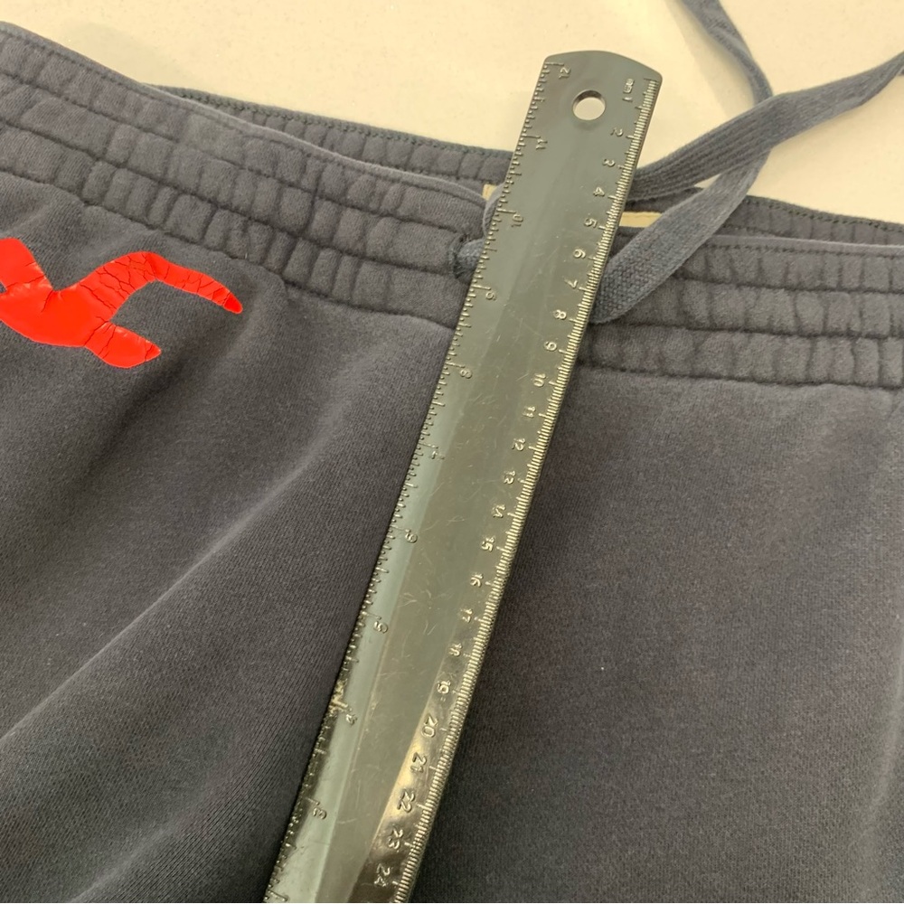 Hollister Mens Sweatpants Y2K Medium Lounge Blue Red Spell Out Pockets Casual - Picture 11 of 12